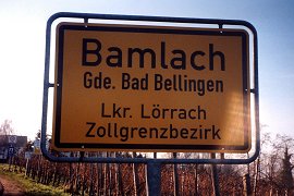 panneau à l'entrée de Bamlach